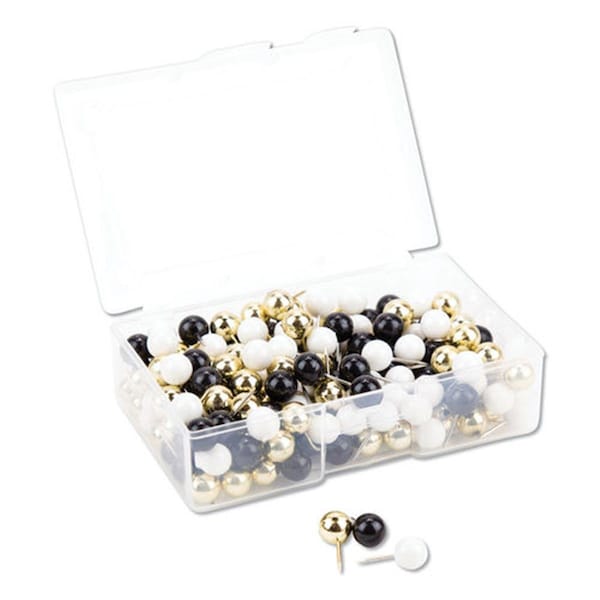 Paperperfect UBR3084U0624 0.437 in. Plastic Fashion Sphere Push Pins, Assorted Color, 200PK PA3200916 - main